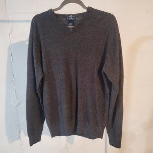Dockers Large Dark Grey Heather Men's V-neck Sweater